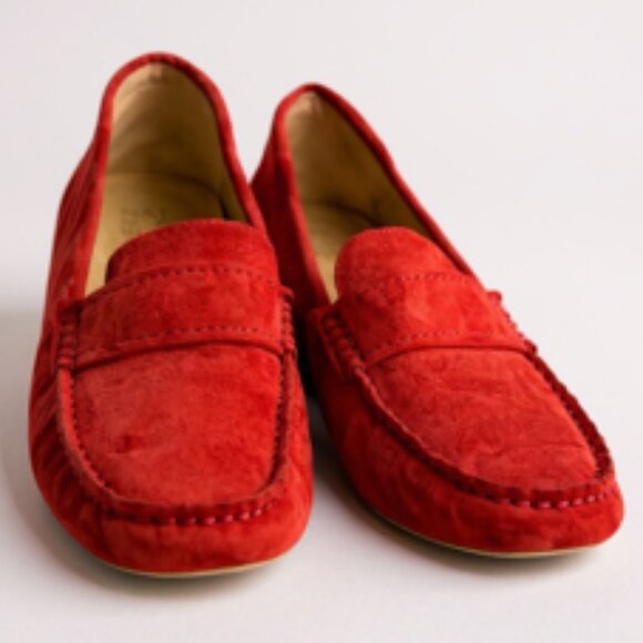 Naturalizer Red Suede Leather Loafers – Size 11 - Picture 1 of 10